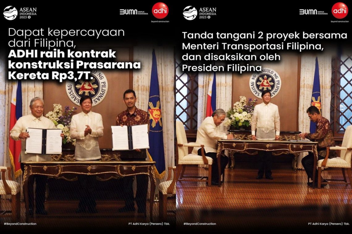 ADHI Dipercaya Bangun Prasarana Kereta Api di Filipina
