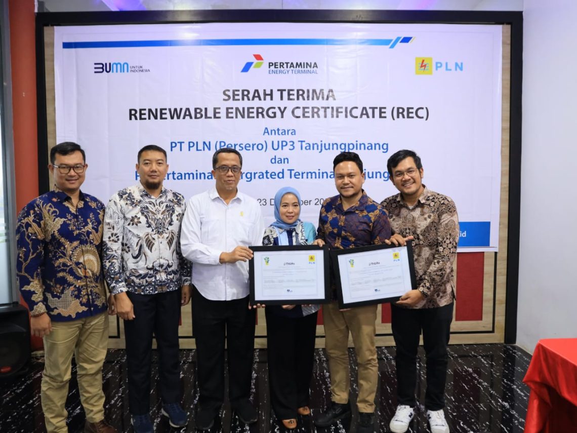 Pertamina Energi Terminal Dapatkan Sertifikat Energi Terbarukan