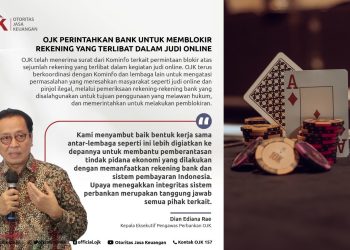 OJK Meminta Bank Blokir Rekening Terlibat Judi Online