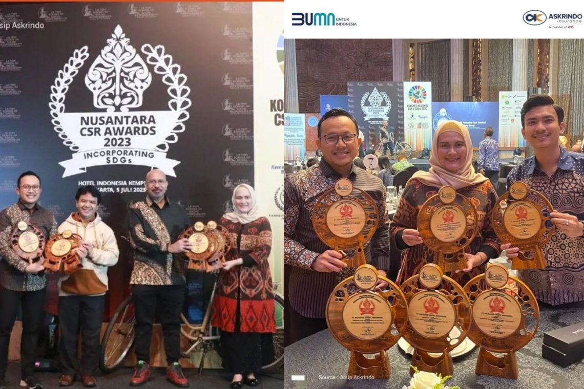 Askrindo Raih 6 Penghargaan Nusantara CSR Awards 2023