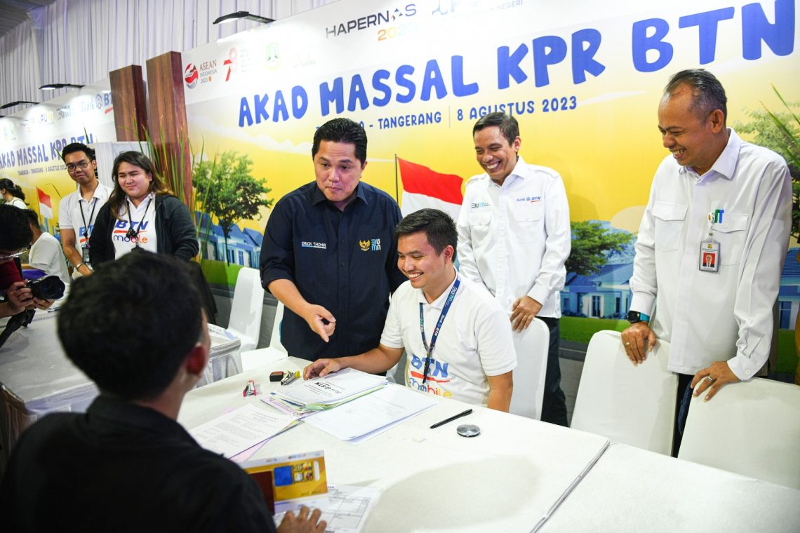 Erick Tohir : Akad KPR BTN Secara Masal 10.000 Ribu Unit Jadi Solusi Hunian Rakyat
