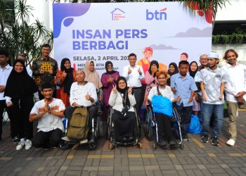 BTN dan Insan Pers Berbagi Ratusan Paket Sembako di Jabodetabek 