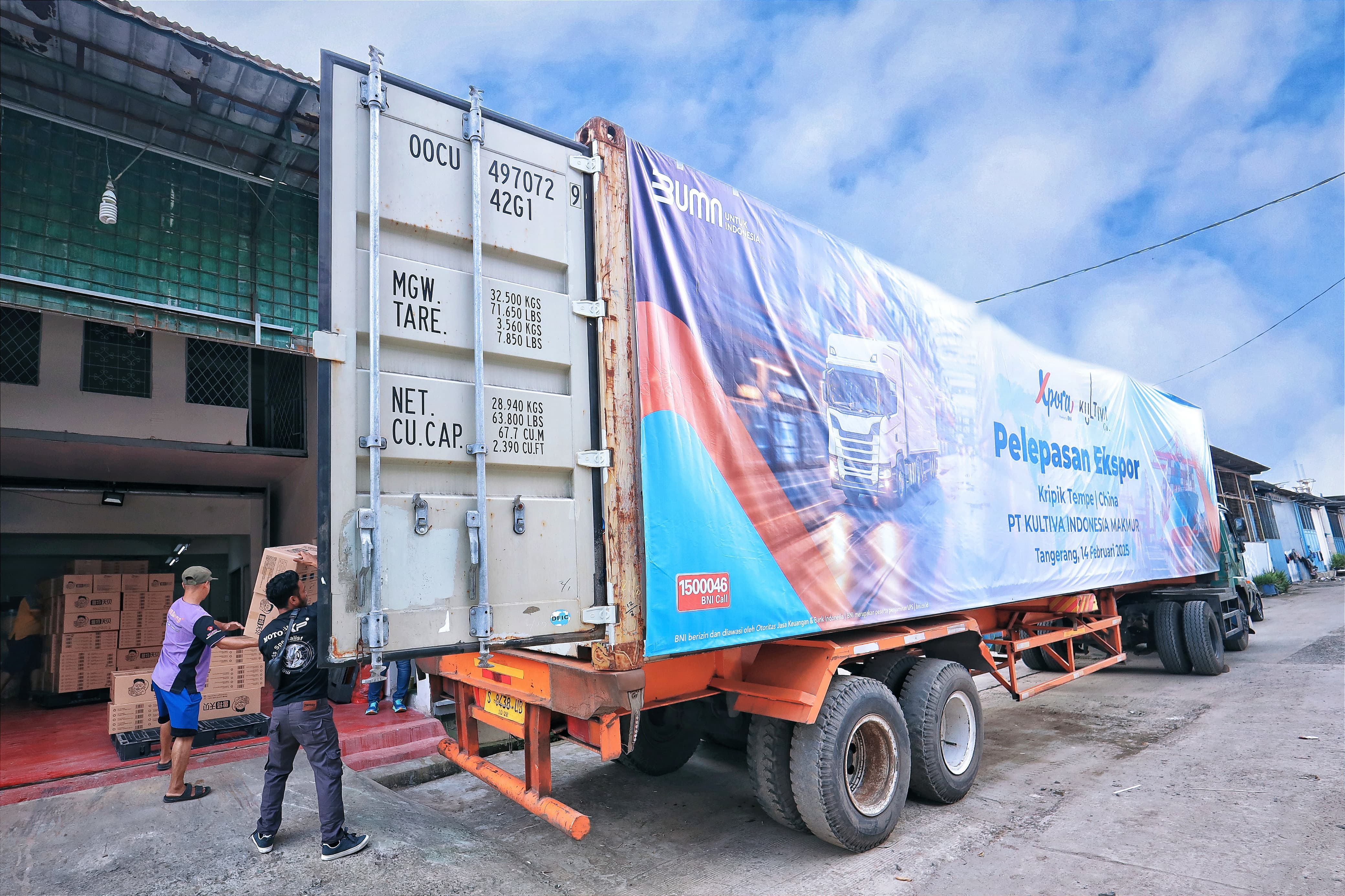 BNI Xpora Lepas Kripik Tempe Kultiva Ekspor Produk ke China