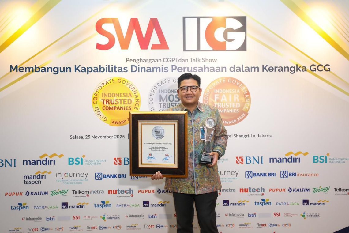 BNI Raih Predikat The Most Trusted Company pada CGPI Award 2025