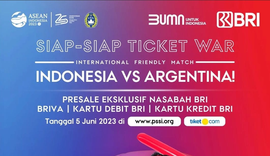 ‘War’ Tiket Indonesia vs Argentina Mulai 5 Juni, Bisa Bayar Pakai BRImo!