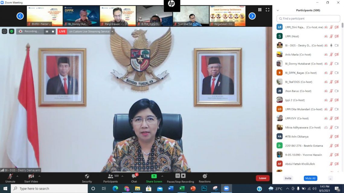DGS BI Destry Damayanti saat berbicara dalam Virsem #54 LPPI, Rabu 5 Agustus 2021.