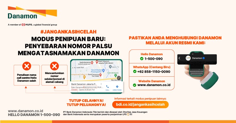 Penipuan Nomor CS Palsu di Google Maps, Danamon Himbau Nasabah Modus Penipuan Baru