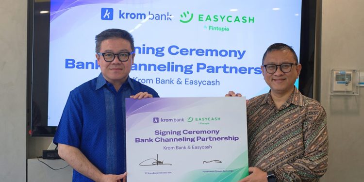 Sinergi Bank Digital dan Pindar, Krom Bank serta Easycash Teken Kerja Sama Channeling