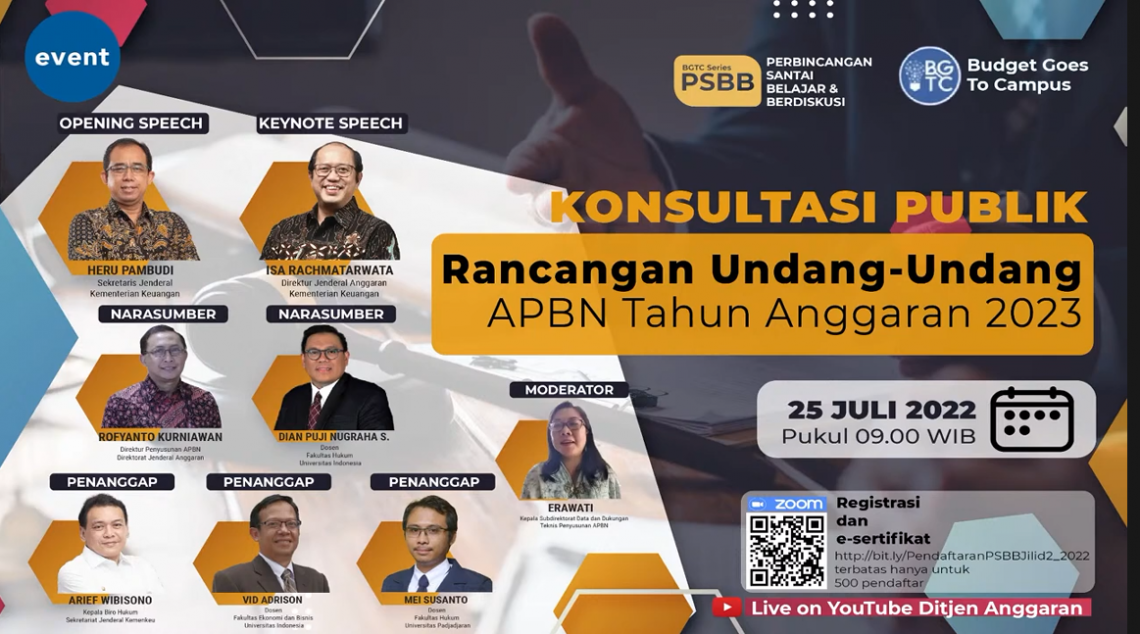 Kemenkeu Gelar Konsultasi Publik RUU APBN Tahun Anggaran 2023