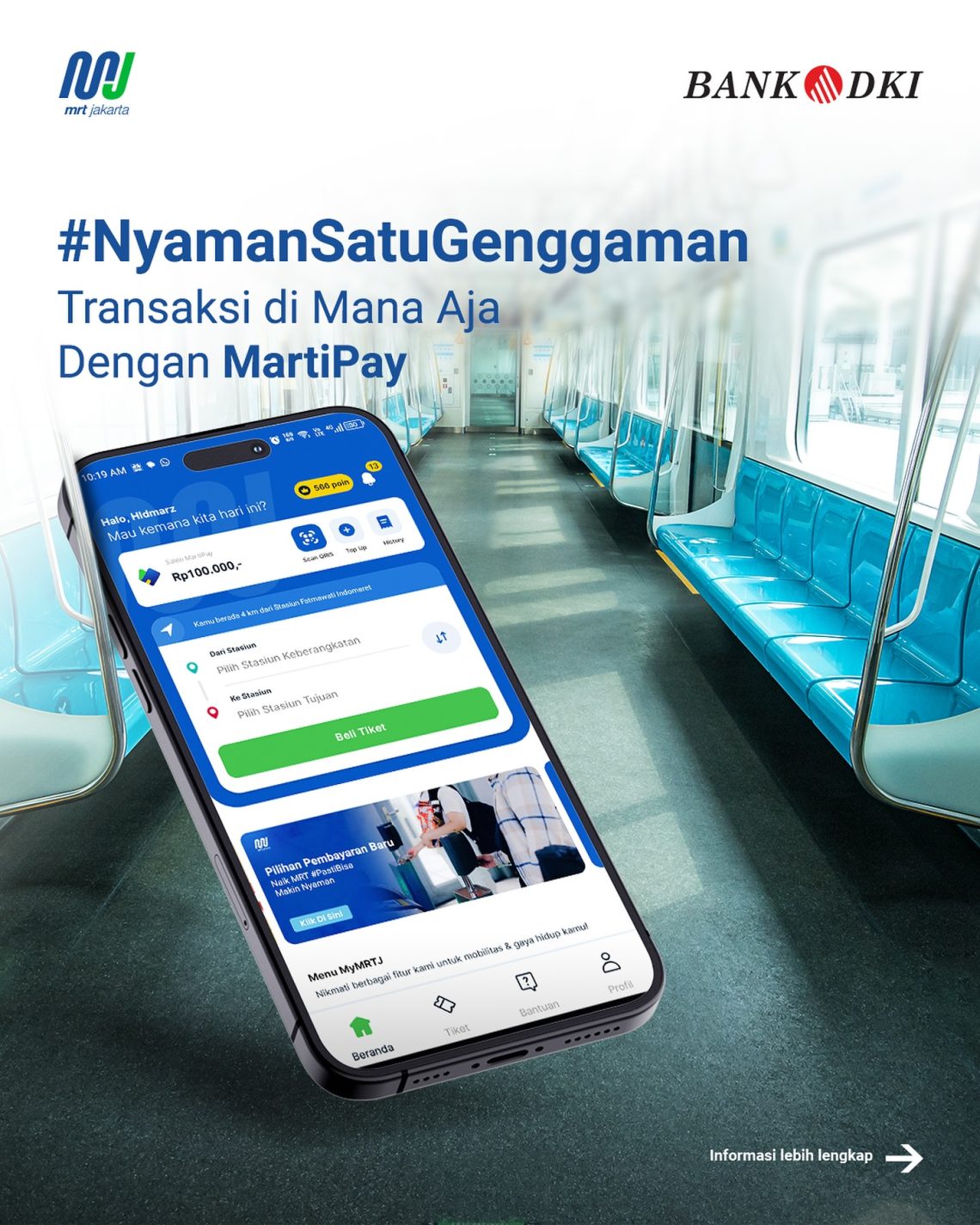 Bank DKI Dukung Sistem MartiPay oleh MRT Jakarta