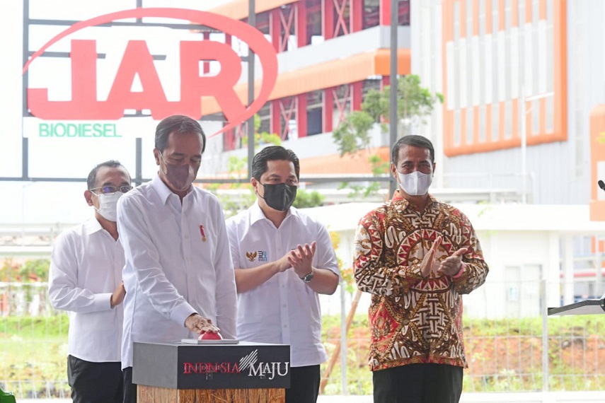 Menteri BUMN dampingi Presiden Jokowi Resmikan Pabrik Biodiesel